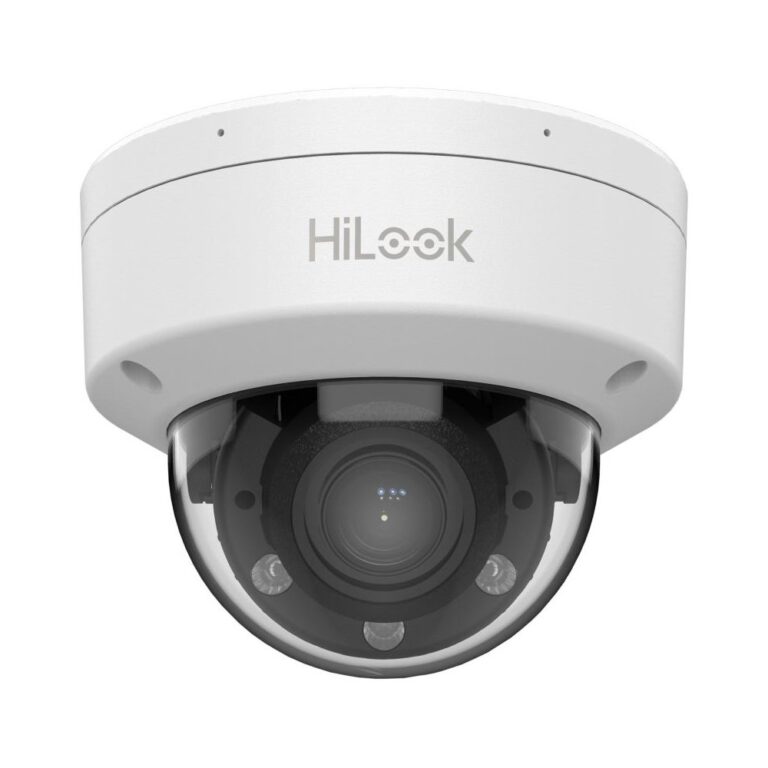 Camera supraveghere IP Dome cu iluminare duala Hikvision HiLook IPC-D620HA-LZU, 2 MP, IR/lumina alba 30 m, 2.8-12 mm, microfon, detectare miscare, slot card, PoE