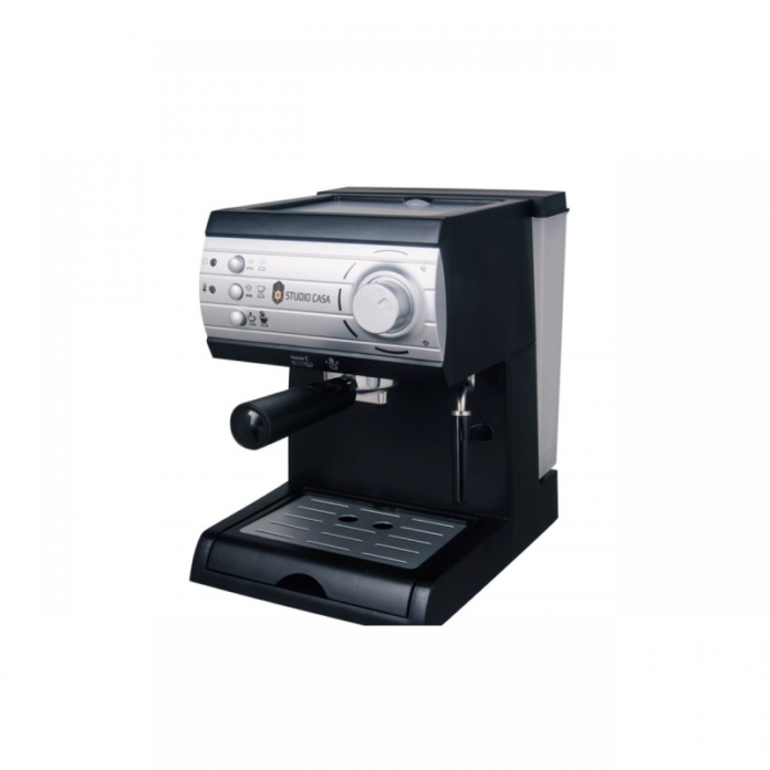 Espressor cu pompa Aroma SC422 Silver Studio Casa, 15 bari, 1.5l, 1050w, Negru/Silver