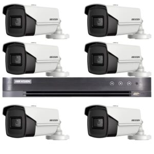 Sistem supraveghere video Hikvision 6 camere 4 in 1, 8MP, 3.6mm, IR 80m, DVR 8 canale 8MP 4K Sistem supraveghere video Hikvision 6 camere 4 in 1, 8MP, 3.6mm, IR 80m, DVR 8 canale 8MP 4K