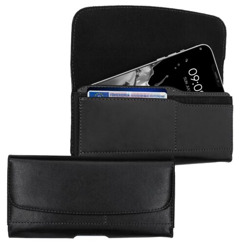 Husa Universala pentru telefon XL, 6,8 inch, Piele ecologica, Negru, 55358.4.01, Kwmobile