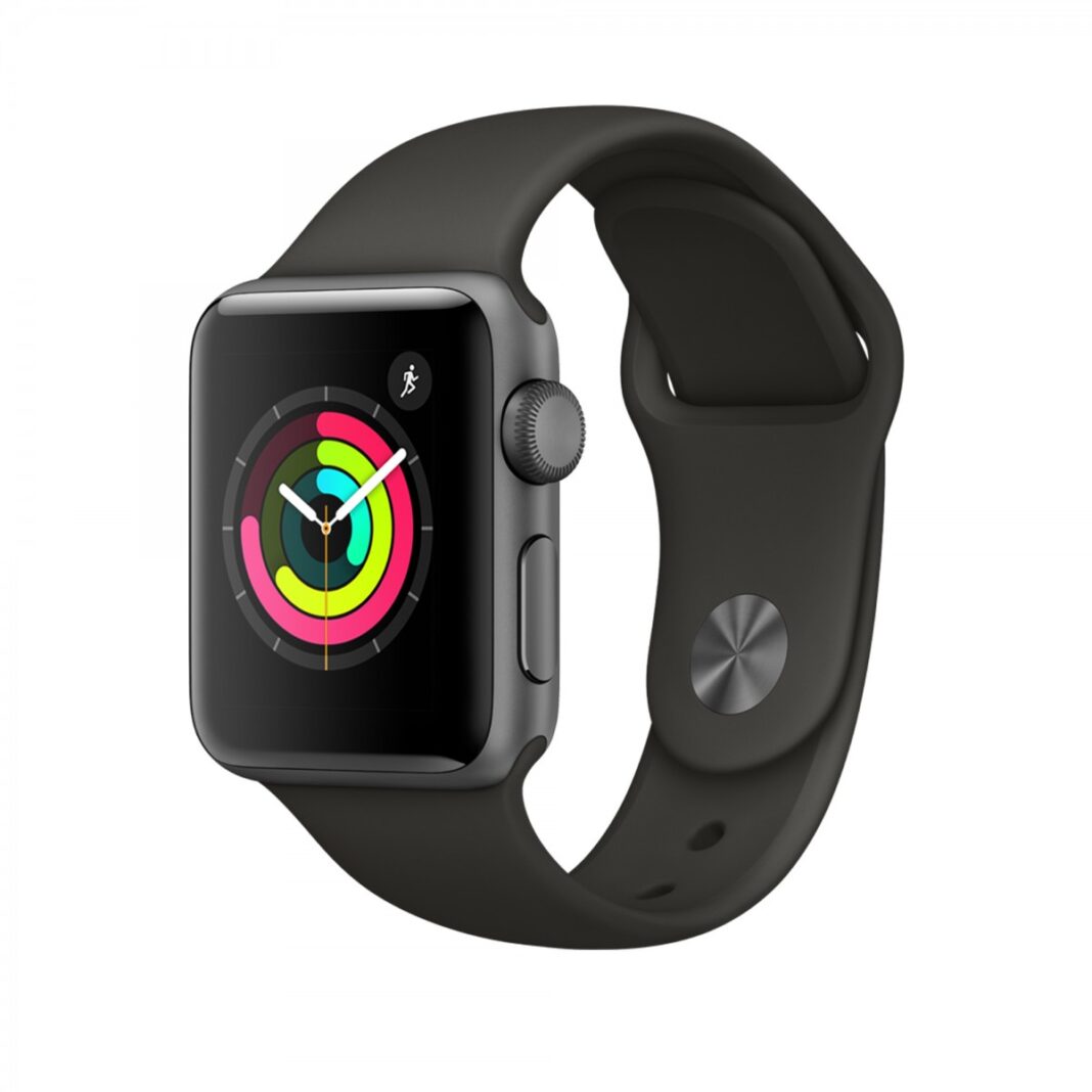 Apple Watch 3 38mm Space Grey Case, Black Sport Band Apple Watch 3 38mm Space Grey Case, Black Sport Band