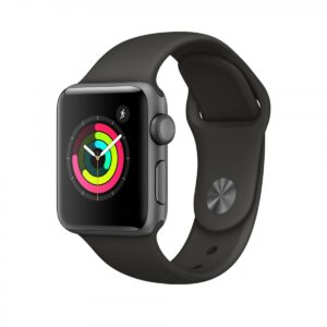 Apple Watch 3 38mm Space Grey Case, Black Sport Band Apple Watch 3 38mm Space Grey Case, Black Sport Band