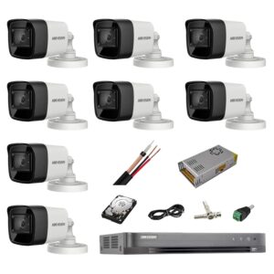 Sistem complet de supraveghere profesional Hikvision Turbo HD, inregistrare 4K / 8 Mp, 8 camere IR 30 m, HDD 2 Tb, 200 m cablu CCTV,vizualizare pe telefon Sistem complet de supraveghere profesional Hikvision Turbo HD, inregistrare 4K / 8 Mp, 8 camere IR 30 m, HDD 2 Tb, 200 m cablu CCTV,vizualizare pe telefon