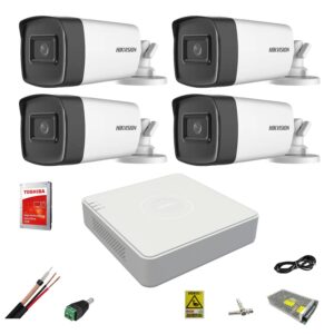 Kit supraveghere video profesional Hikvision 4 camere Full HD 1080P wide-angle 2.8mm Kit supraveghere video profesional Hikvision 4 camere Full HD 1080P wide-angle 2.8mm