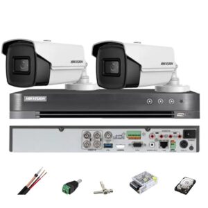 Sistem de supraveghere HIKVISION 2 camere bullet 8MP, IR 80m, 4 in 1 lentila 3.6mm, DVR 4 canale, accesorii, hard disk Sistem de supraveghere HIKVISION 2 camere bullet 8MP, IR 80m, 4 in 1 lentila 3.6mm, DVR 4 canale, accesorii, hard disk