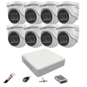 Sistem de supraveghere Hikvision 8 camere 8MP, 2.8mm, IR 30m, DVR 8 canale 4K, accesorii Sistem de supraveghere Hikvision 8 camere 8MP, 2.8mm, IR 30m, DVR 8 canale 4K, accesorii