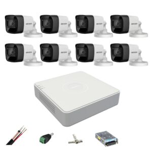 Sistem de supraveghere Hikvision 8 camere exterior 8MP, 4 in 1, IR 30m, DVR 8 canale 4K 8MP, accesorii Sistem de supraveghere Hikvision 8 camere exterior 8MP, 4 in 1, IR 30m, DVR 8 canale 4K 8MP, accesorii