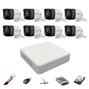Sistem de supraveghere Hikvision 8 camere exterior 8MP, 4 in 1, IR 30m, DVR 8 canale 4K 8MP, accesorii, hard disk Sistem de supraveghere Hikvision 8 camere exterior 8MP, 4 in 1, IR 30m, DVR 8 canale 4K 8MP, accesorii, hard disk