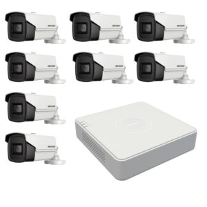 Sistem supraveghere basic 8 camere Hikvision 8MP 4 in 1, IR 80m, DVR 8 canale 4K Sistem supraveghere basic 8 camere Hikvision 8MP 4 in 1, IR 80m, DVR 8 canale 4K