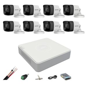 Sistem de supraveghere 8 camere Hikvision 4 in 1 8MP, 3.6mm, IR 80m, DVR 8 canale, accesorii de montaj Sistem de supraveghere 8 camere Hikvision 4 in 1 8MP, 3.6mm, IR 80m, DVR 8 canale, accesorii de montaj