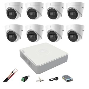 Sistem supraveghere video Hikvision 8 camere 4 in 1 8MP IR 60m, DVR 8 canale 4K, accesorii montaj Sistem supraveghere video Hikvision 8 camere 4 in 1 8MP IR 60m, DVR 8 canale 4K, accesorii montaj