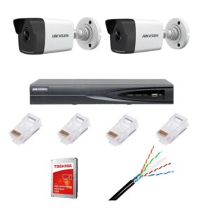 Sistem supraveghere video complet cu 2 camere IP, 4MP, IR 30, lentilă 2.8mm, NVR 4 canele IP, rezoluție 4k, accesorii Sistem supraveghere video complet cu 2 camere IP, 4MP, IR 30, lentilă 2.8mm, NVR 4 canele IP, rezoluție 4k, accesorii