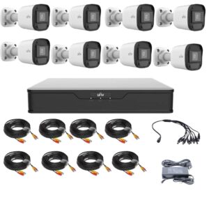 Kit supraveghere cu 8 camere 5 Megapixeli, Infrarosu 20m,Lentila 2.8mm, XVR 8 canale, accesorii, Uniview Kit supraveghere cu 8 camere 5 Megapixeli, Infrarosu 20m,Lentila 2.8mm, XVR 8 canale, accesorii, Uniview