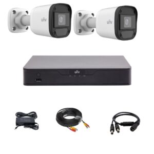 Kit de supraveghere Uniview cu 2 camere 5 Megapixeli, Infrarosu 20M, DVR Hibrid cu 4 canale 5MP, accesorii Kit de supraveghere Uniview cu 2 camere 5 Megapixeli, Infrarosu 20M, DVR Hibrid cu 4 canale 5MP, accesorii