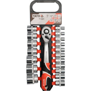 Set chei tubulare YATO YT-38681, 19 buc, Cr-V 8-32 mm Set chei tubulare YATO YT-38681, 19 buc, Cr-V 8-32 mm