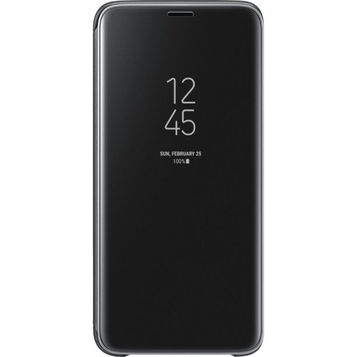 Husa Clear View Stand Cover Samsung pentru Galaxy S9, Auriu