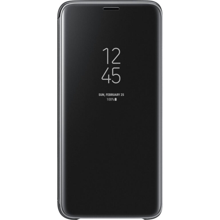 Husa Clear View Stand Cover Samsung pentru Galaxy S9, Auriu