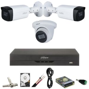 Sistem de supraveghere Dahua cu 3 camere 5MP, 2 exterior IR 80m, 1 interior,IR 30M, Starlight, DVR Dahua 4 canale, 5 MP, Hard, Accesorii incluse Sistem de supraveghere Dahua cu 3 camere 5MP, 2 exterior IR 80m, 1 interior,IR 30M, Starlight, DVR Dahua 4 canale, 5 MP, Hard, Accesorii incluse