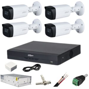 Sistem supraveghere 4 camere Dahua 5MP IR 80 Starlight DVR WizSense 8 Megapixeli cu accesorii incluse Sistem supraveghere 4 camere Dahua 5MP IR 80 Starlight DVR WizSense 8 Megapixeli cu accesorii incluse