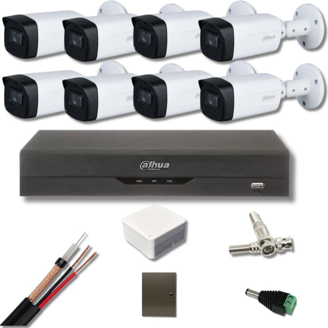 Kit supraveghere Dahua 8 camere 5 Megapixeli Starlight IR 80M DVR 8 canale 8 Megapixeli, Accesorii incluse Kit supraveghere Dahua 8 camere 5 Megapixeli Starlight IR 80M DVR 8 canale 8 Megapixeli, Accesorii incluse