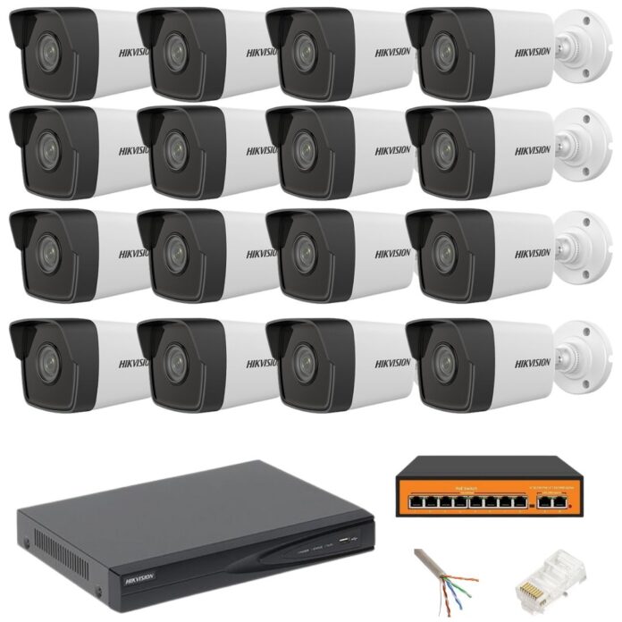 Sistem supraveghere 16 camere Hikvision IP 4MP NVR 4K 16 canale 8MP accesorii Sistem supraveghere 16 camere Hikvision IP 4MP NVR 4K 16 canale 8MP accesorii