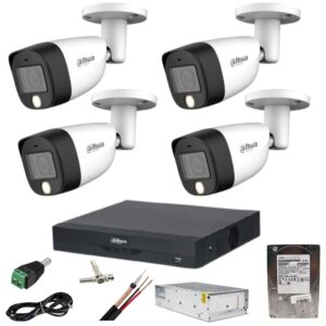 Sistem supraveghere Dahua 4 camere 5MP Dual Light IR 20m WL 20m DVR 4 canale cu accesorii si HDD 1TB incluse Sistem supraveghere Dahua 4 camere 5MP Dual Light IR 20m WL 20m DVR 4 canale cu accesorii si HDD 1TB incluse