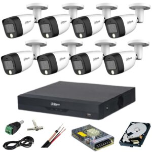 Sistem supraveghere Dahua 8 camere 5MP Dual Light IR 20m WL 20m DVR 8 canale cu accesorii si HDD 2TB incluse Sistem supraveghere Dahua 8 camere 5MP Dual Light IR 20m WL 20m DVR 8 canale cu accesorii si HDD 2TB incluse