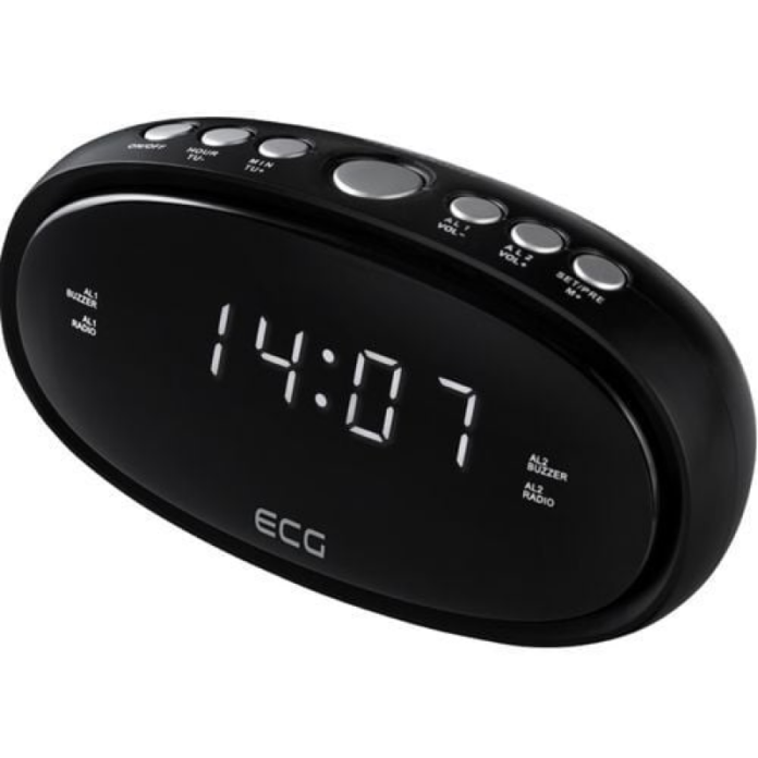 Radio cu ceas ECG RB 010 alb, FM, Digital, memorie 10 posturi, alarma dubla