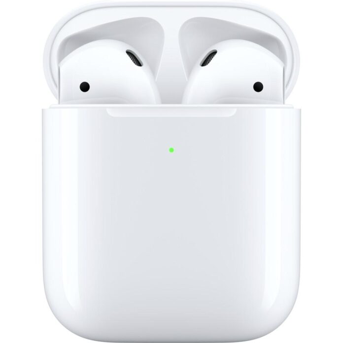 Casti True Wireless Apple AirPods 2 MRXj2ZM/A, Carcasa cu incarcare wireless, Bluetooth, Alb Casti True Wireless Apple AirPods 2 MRXj2ZM/A, Carcasa cu incarcare wireless, Bluetooth, Alb