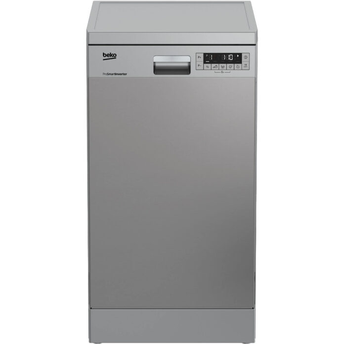 Masina de spalat vase slim Beko DFS26024X, 10 seturi, 6 programe, Clasa E, (clasificare energetica veche Clasa A++)
