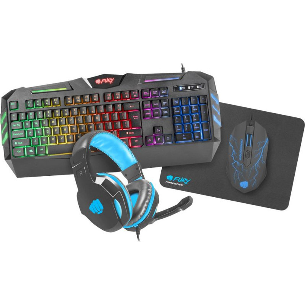 Kit gaming , 4 in 1-Fury Thunderstreak 2.0, Tastatura + Mouse + Mousepad + Casti Kit gaming , 4 in 1-Fury Thunderstreak 2.0, Tastatura + Mouse + Mousepad + Casti