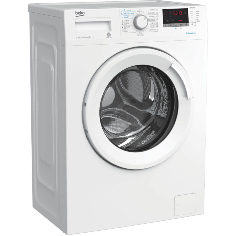 Masina de spalat rufe slim Beko WRE6512BWWU SteamCure, 1000 RPM, 6 kg, Clasa A+++