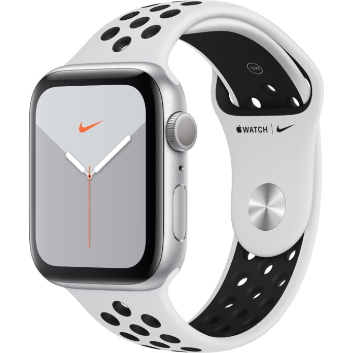 Apple Watch Nike+ Series 5 GPS, 44mm, Silver, Aluminium Case, Platinum/Black Nike Sport Band Apple Watch Nike+ Series 5 GPS, 44mm, Silver, Aluminium Case, Platinum/Black Nike Sport Band
