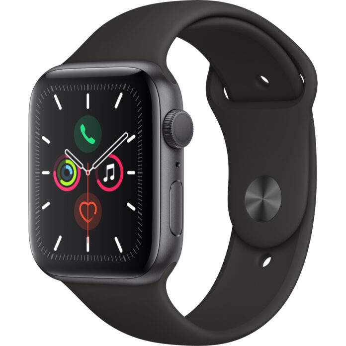 Apple Watch Series 5 GPS, 44mm, Silver, Aluminium Case, White Sport Band Apple Watch Series 5 GPS, 44mm, Silver, Aluminium Case, White Sport Band