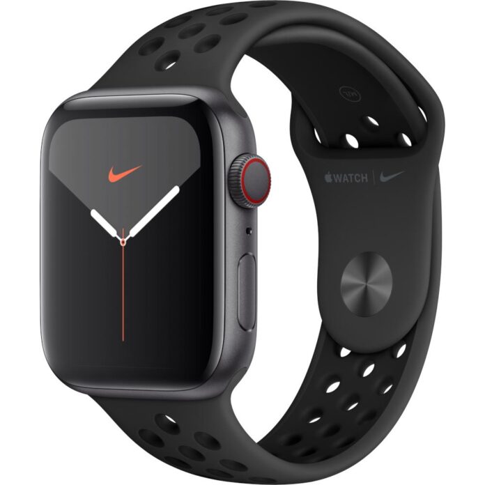 Apple Watch Nike Series 5 GPS + Cellular, 44mm, Space Grey, Aluminium Case, Anthracite/Black Nike Sport Band Apple Watch Nike Series 5 GPS + Cellular, 44mm, Space Grey, Aluminium Case, Anthracite/Black Nike Sport Band