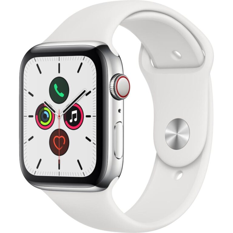 Apple Watch Series 5 GPS + Cellular, 44mm, Space Black, Stainless Steel Case, Black Sport Band