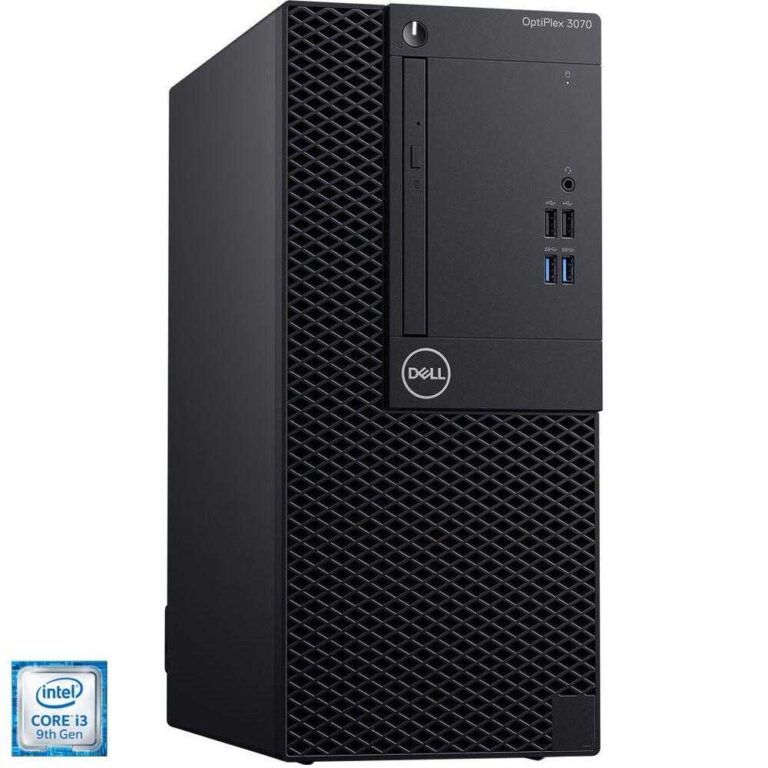 Sistem Desktop PC Dell OptiPlex 3070 MT, Intel® Core&trade; i3-9100, 8GB DDR4, SSD 256GB, Intel® UHD Graphics, Windows 10 Pro