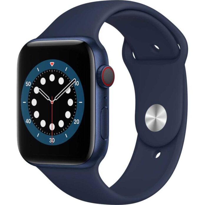 Apple Watch Series 6 GPS + Cellular, 44mm, Space Gray, Aluminium Case, Black Sport Band