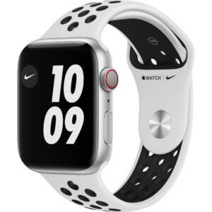 Apple Watch Nike Series 6 GPS + Cellular, 44mm, Silver, Aluminium Case, Pure Platinum/Black Nike Sport Band Apple Watch Nike Series 6 GPS + Cellular, 44mm, Silver, Aluminium Case, Pure Platinum/Black Nike Sport Band