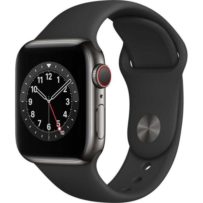 Apple Watch Series 6 GPS + Cellular, 40mm, Silver, Stainless Steel Case, White Sport Band