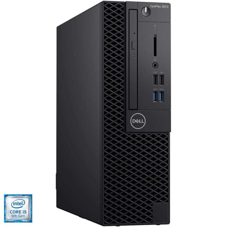 Sistem Desktop PC Dell OptiPlex 3070 SFF, Intel® Core&trade; i5-9500, 8GB DDR4, SSD 256GB, Intel® UHD Graphics, Windows 10 Pro