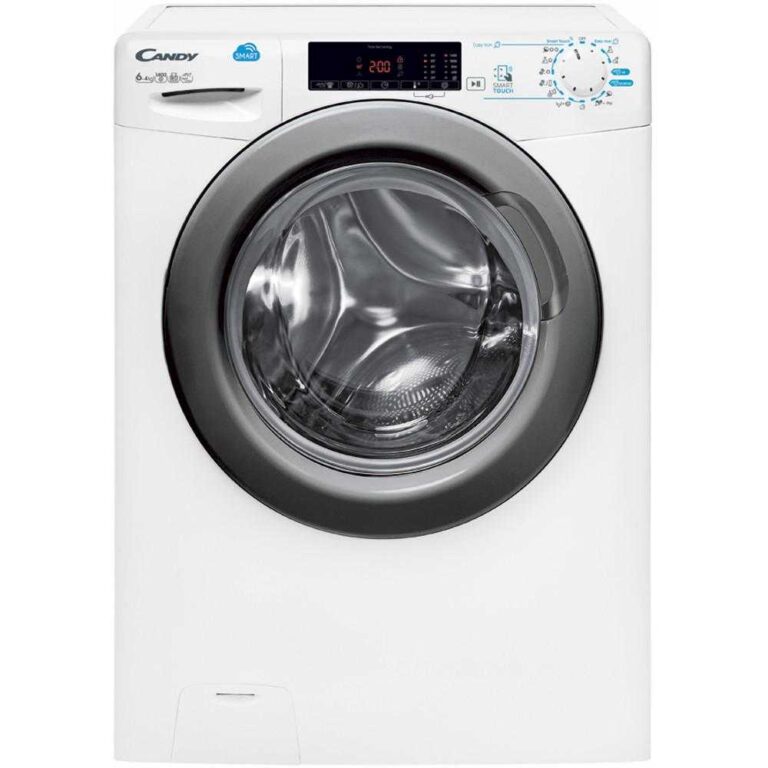 Masina de spalat rufe slim cu uscator Candy CSWS40464TDR/2-S, 1400 RPM, 6 kg spalare, 4 kg uscare, Clasa B