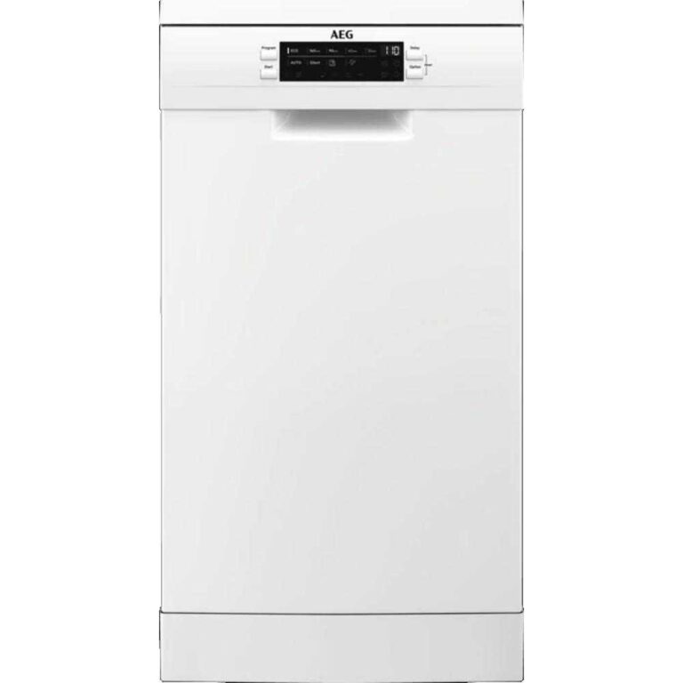 Masina de spalat vase slim Aeg FFB62407ZW, 9 seturi, 9 programe, Clasa E, (clasificare energetica veche Clasa E)