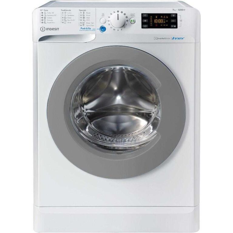 Masina de spalat rufe Indesit BWE 71283X WS EE N, 1200 RPM, 7 kg, Clasa D, (clasificare energetica veche Clasa A+++)
