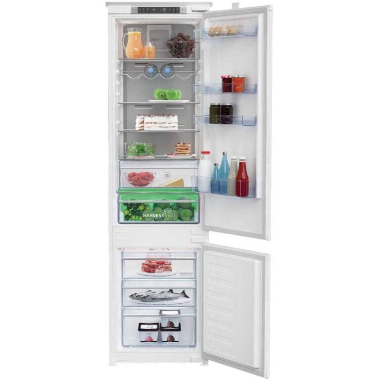 Combina frigorifica incorporabila Beko BCNA306E4SN, 284 l, Neofrost DualCooling, HarvestFresh, Raft sticle, Display touch control, Clasa E