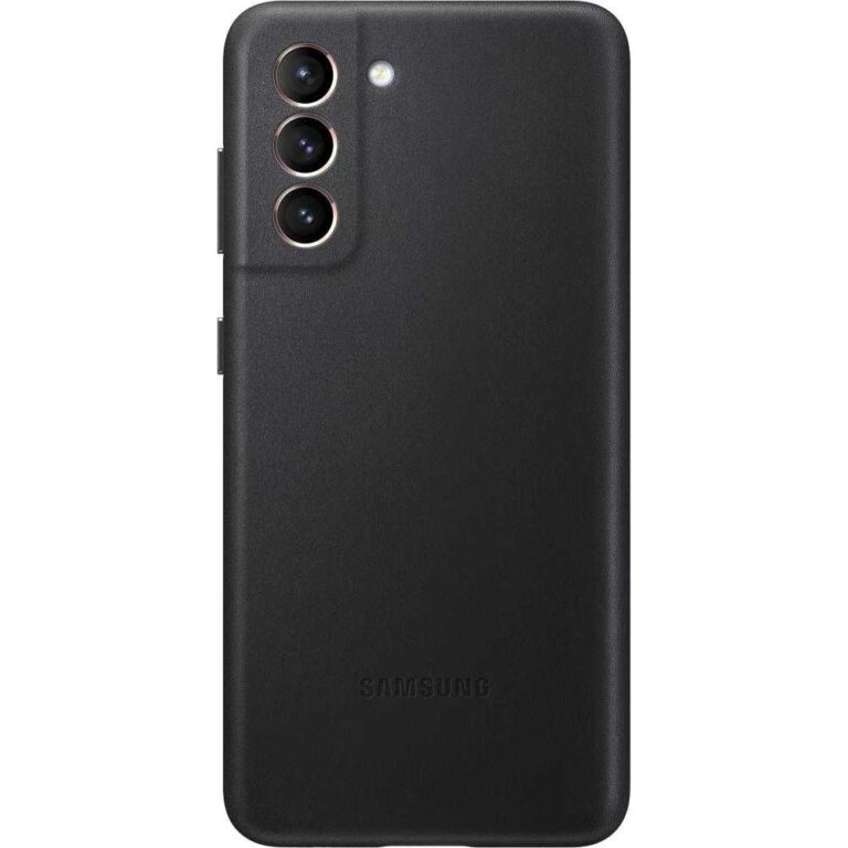 Husa de protectie Samsung Leather Cover pentru Galaxy S21, Negru