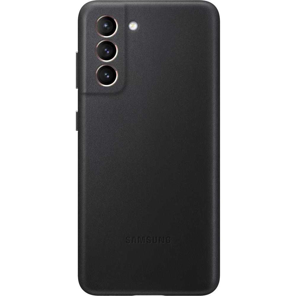 Husa de protectie Samsung Leather Cover pentru Galaxy S21, Negru Husa de protectie Samsung Leather Cover pentru Galaxy S21, Negru