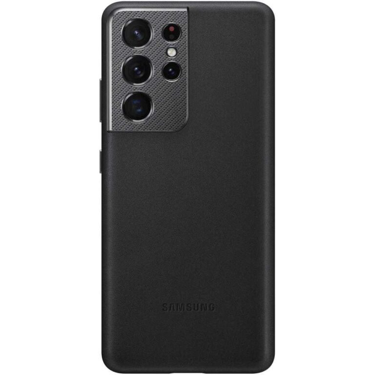 Husa de protectie Samsung Leather Cover pentru Galaxy S21 Ultra, Negru