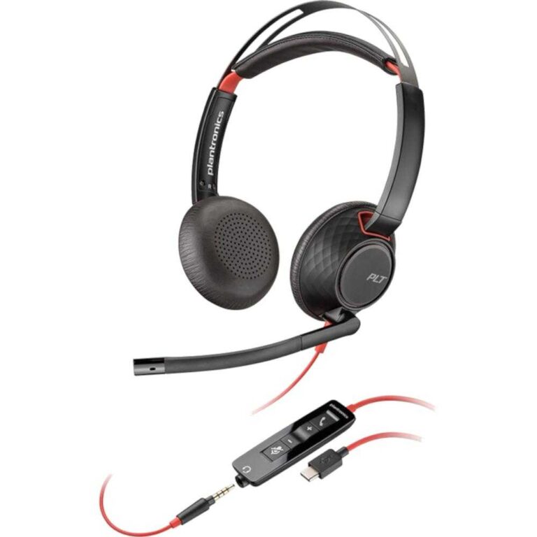 Casti Call Center Plantronics Blackwire 5220 Type-C, Negru