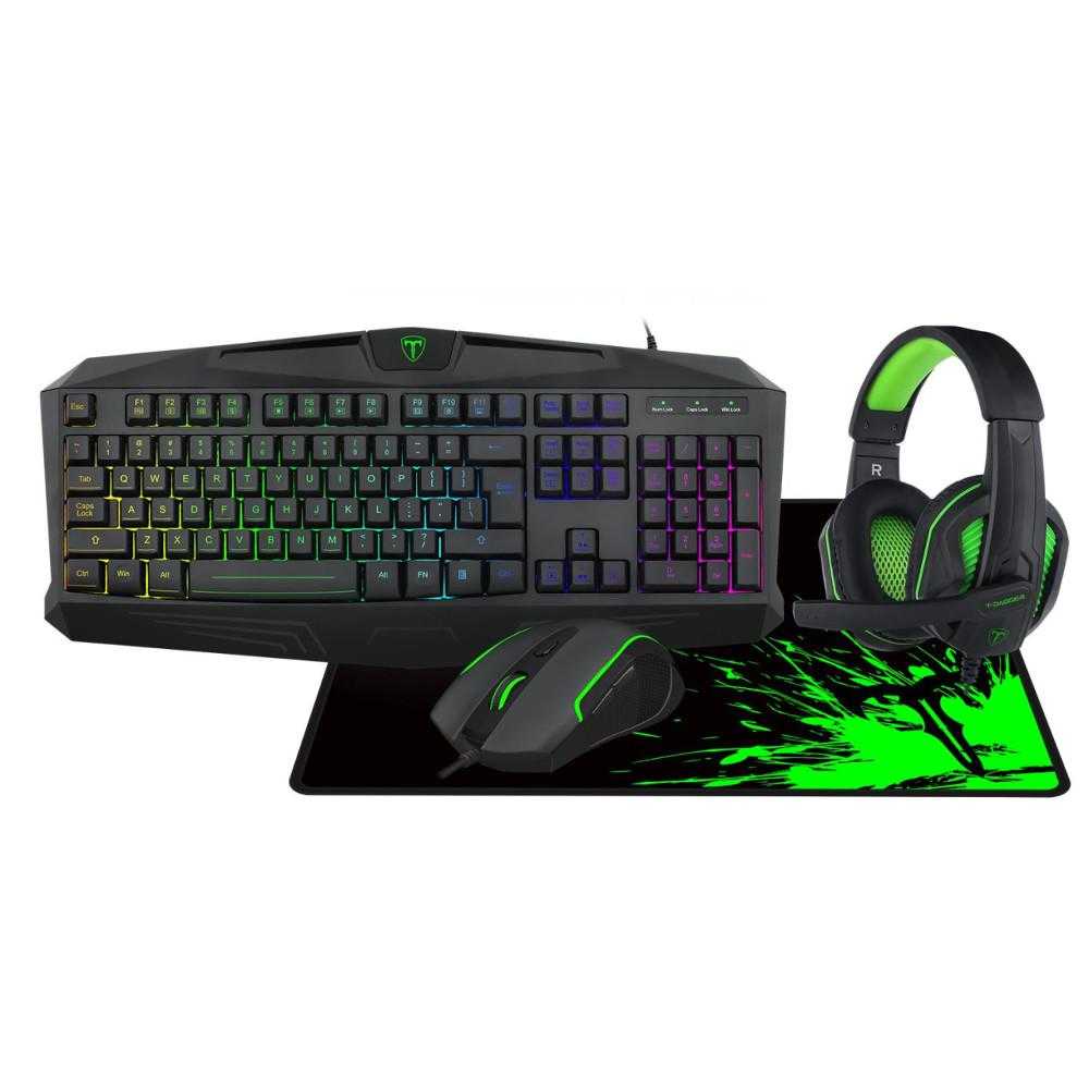 Kit gaming 4 in 1 T-Dagger Legion, tastatura + mouse + mousepad + casti Kit gaming 4 in 1 T-Dagger Legion, tastatura + mouse + mousepad + casti